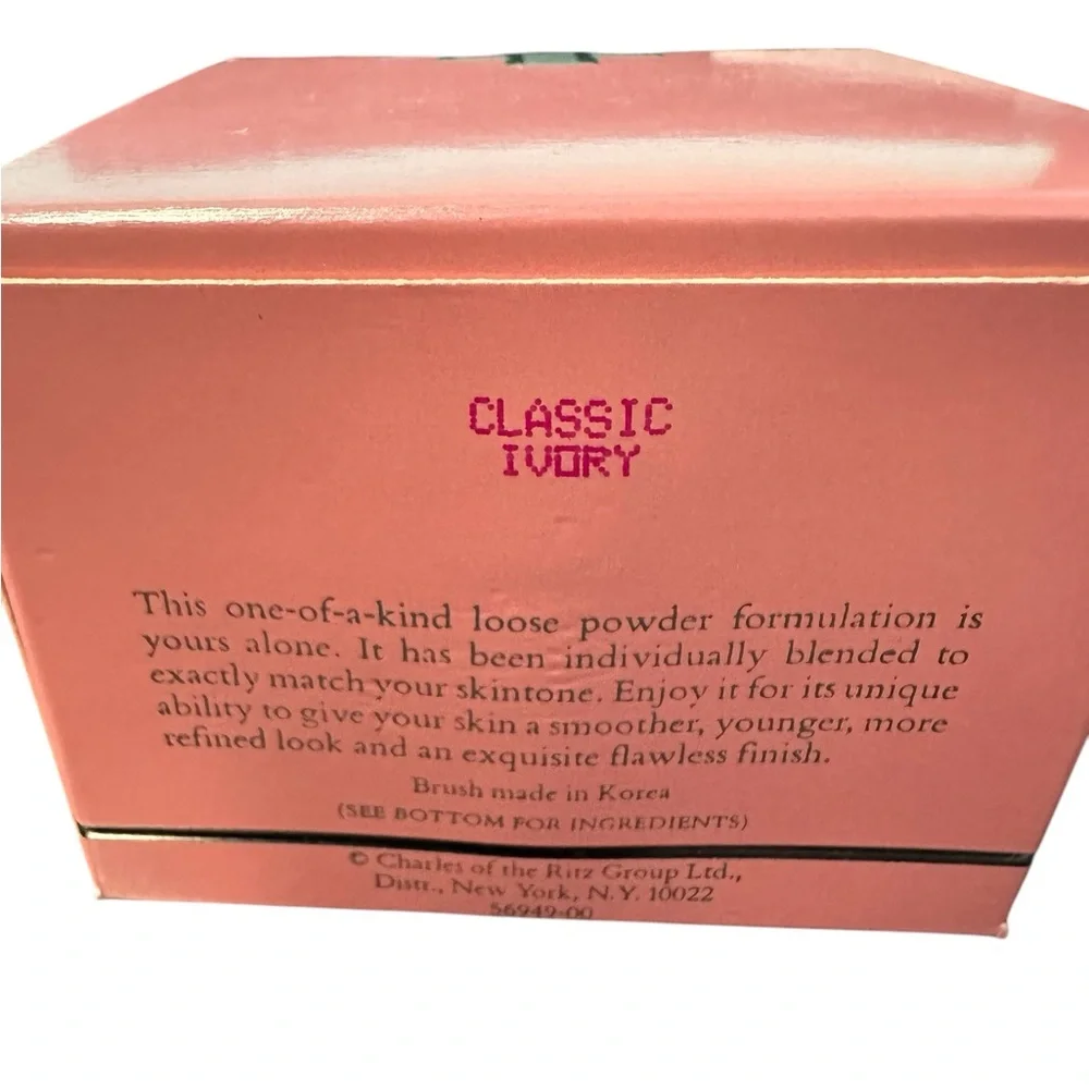 Charles of the Ritz Classic Ivory loose face powder custom blended with/ brush